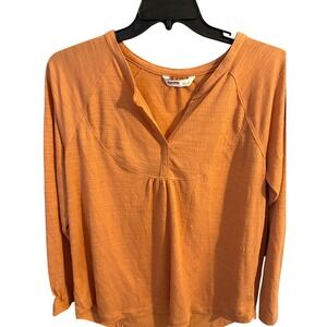 Western Women Textured Earthcore Long Sleeve Top Boho Chic Rustic  Minimalist L